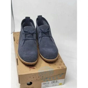 Eurosoft Women's Emmeline Perforated Ankle Boots Denim Suede US 7.5 M